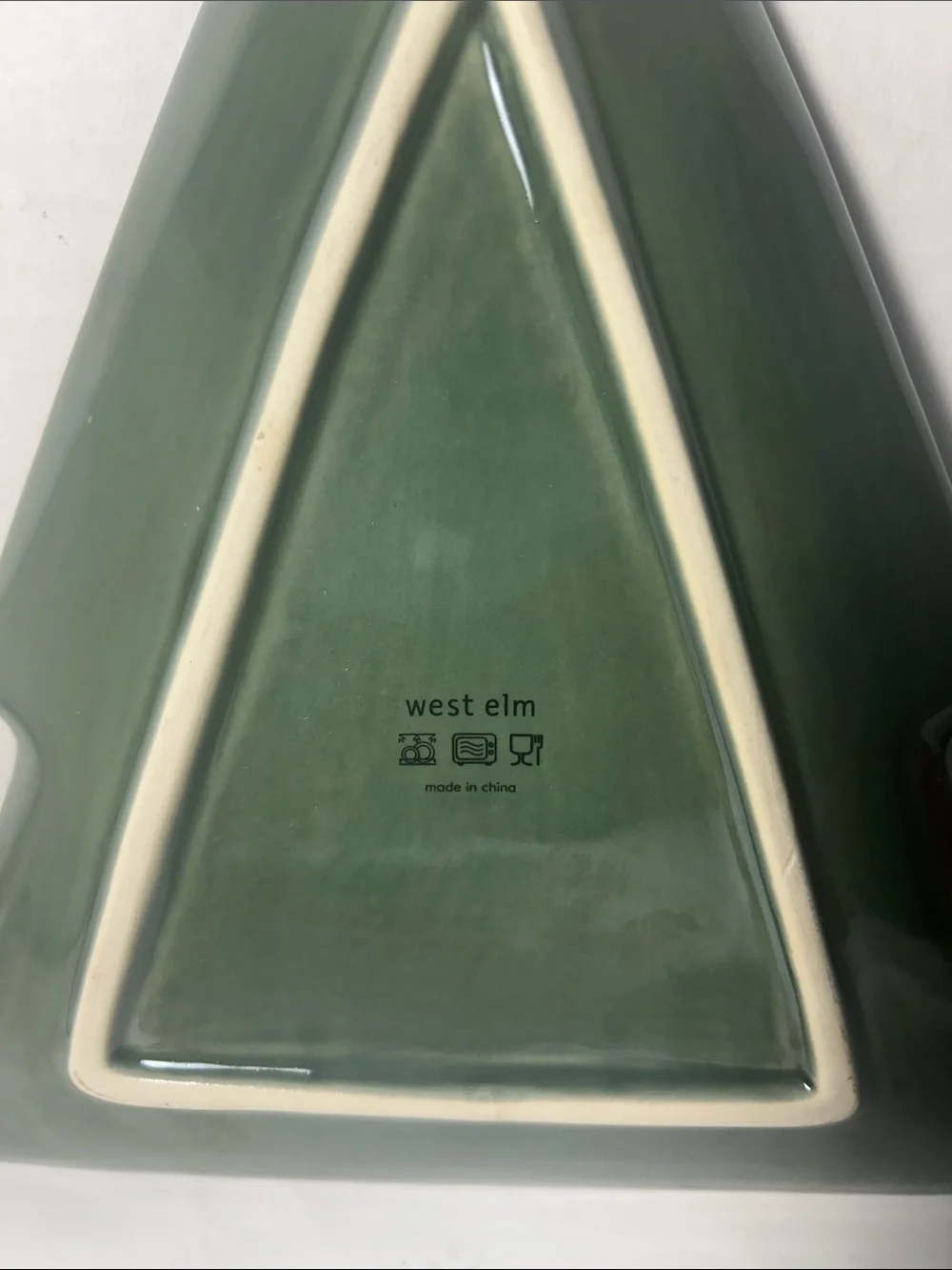 Green Ceramic Tree-Shaped Serving Platter